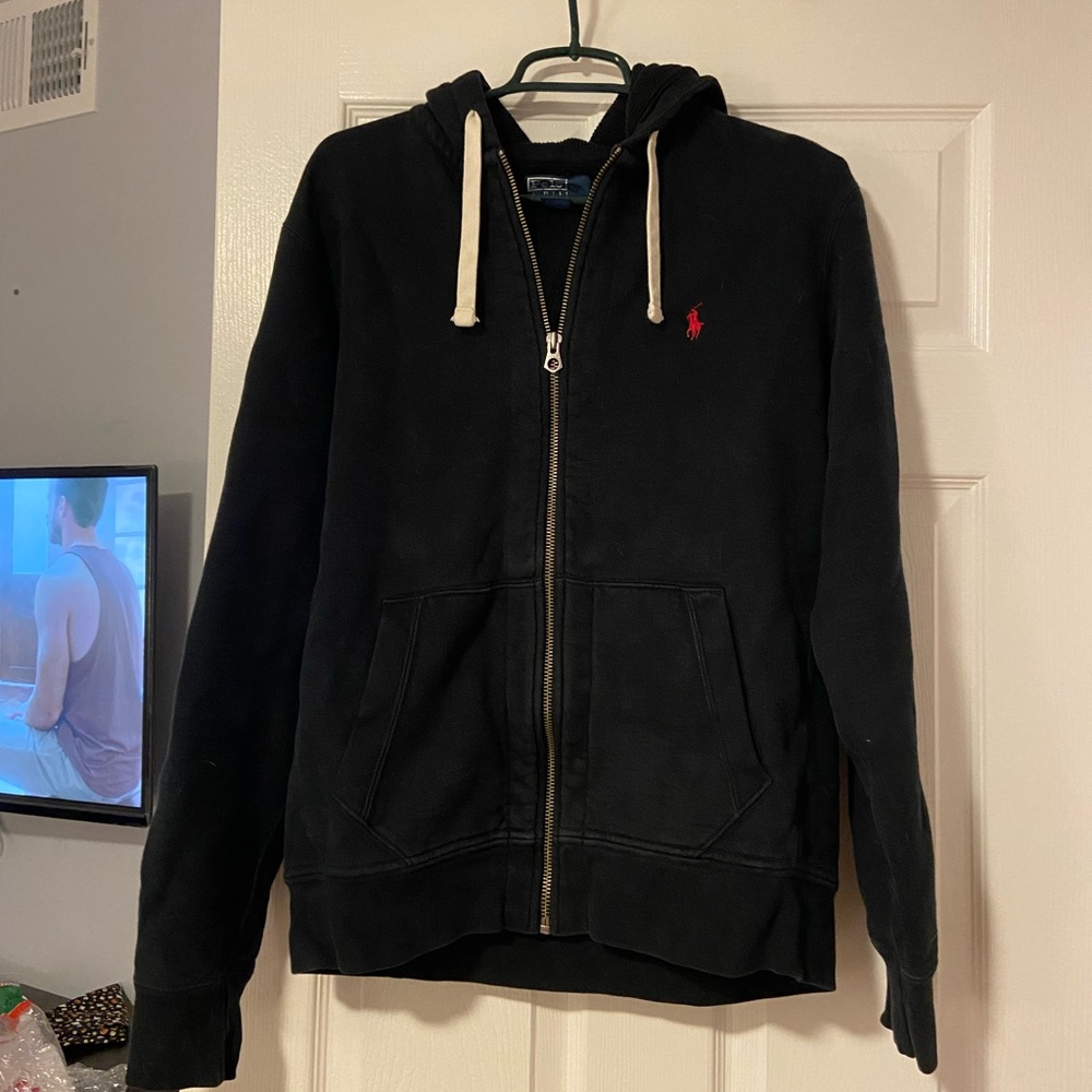 Black Polo Zip Up sweatshirt